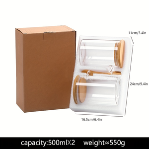 Hot Selling Cozinha 2pcs 500ml Storage Container Cozinhas Define Conjunto De Frasco De Vidro - Product Image 2