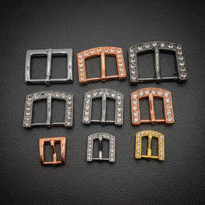 Luxury Metal Dog Buckles With Rhinestones In Silver Rose Gold And Black For <b>Pet</b> <b>Collars</b> All Seasons Durable Design - Product Image 1