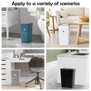 Poubelle petite poubelle en plastique corbeille à papier adaptée à la salle de bain <span class=keywords><strong>cuisine</strong></span> chambre bureau - Product Image 6