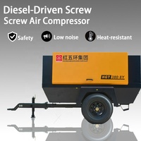 Compresseur d'air diesel portable Atlas Copco 10m3/min 375 Cfm remorquable avec moteur Cummins pour la brise de roches