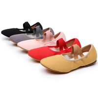 Chaussures de ballet souples pour femmes, style nouveau, confortables, semelle épaisse, dessus en toile, semelle extérieure en cuir véritable, danse classique adulte, plates
