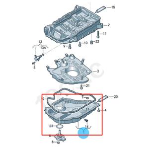 SENP-piezas de repuesto de aluminio para coche, cacerola de aceite de motor para VW Golf Tiguan Audi A1 A3 TT Skoda SEAT <span class=keywords><strong>Leon</strong></span>, 06K103600R - Product Image 2