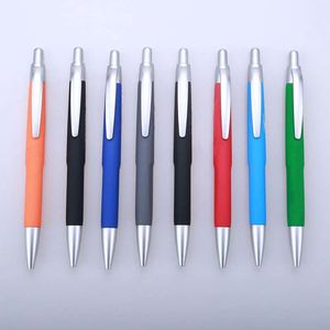 Custom Logo Metal Clip Plastic Ballpoint <b>Pen</b> - Promotional Gift <b>Pen</b> with Soft Touch <b>Grip</b> for Business, School, Office Stationery - Product Image 3