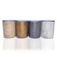 Gobelet isotherme à double paroi en acier inoxydable 12 oz, motif grain de bois, personnalisable (couleur et logo), pour bière et café