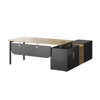 Bureau d'ordinateur MEKIA Boss avec armoire latérale pour gestionnaire, superviseur, finance, table de 1,6 m, chaise, combinaison moderne, contemporaine, simple, pour bureau