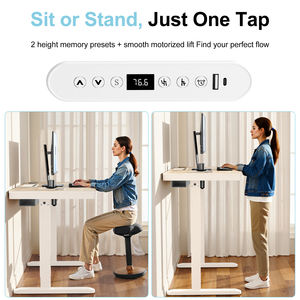 63-Inch Modern ev ofis ayaklı masa cabrio ergonomik tasarım ahşap klavye tepsisi ayarlanabilir yükseklik Sit standı masa 2 - Product Image 5