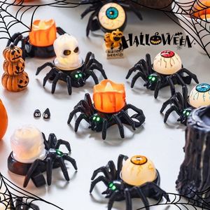 Bracelet lumineux d'Halloween avec araignée, yeux LED et citrouille – Idéal pour les fêtes d'enfants, décoration de costume, jouet - Product Image 4
