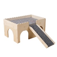 Grande villa pour hamster en bois massif Golden Bear, avec échelle d'escalade, cage, nid, jouet, anti-évasion, ventilée, portable, pour intérieur et extérieur