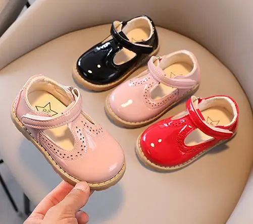 T-strap Cô Gái Mary Jane Pu Da Công Chúa Ballerina Căn Hộ Cho Trường Học Tiệc Cưới Đồng Phục Giản Dị Trượt Trên Ballet Phẳng