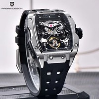 Reloj de Pulsera Automático para Hombre de la Marca de Lujo PAGANI DESIGN, Nuevo Modelo Superior con Fondo Transparente, Movimiento Visible, Cristal de Zafiro YS018