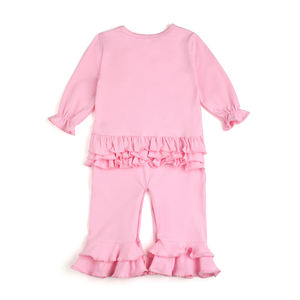 卸売新生児女の子ブランクコーマ綿刺繍赤ちゃん冬ロンパース長袖フリル幼児ボディスーツ - Product Image 4