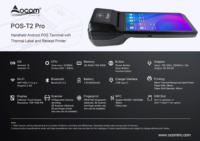Terminal Point de Vente Portable 6 Pouces, Android 13, Écran Tactile Intelligent, Processeur 8 Cœurs, avec Imprimante