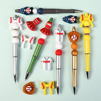 Nouveau kit de perles en silicone 3D à thème baseball, bijoux sportifs de dessin animé, kit de bricolage, perles focales en vrac à nouer en forme de nœud papillon