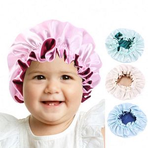 Gorros de Satén con Encaje para Madre e Hija, Color Sólido, Personalizables con Logotipo, Reversibles, para Mujer y Bebé, Venta al Por Mayor - Product Image 3