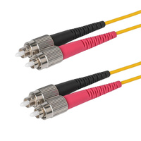 Diskon besar ST UPC ke FC UPC merah dan hitam Boot tunggal OS2 9/125 kabel Patch serat optik dupleks digunakan untuk peralatan serat optik