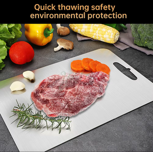 Planches à découper double face pour la cuisine, en acier inoxydable 201, blocs de découpe anti-taches et sans odeur, bords sans bavures - Product Image 6