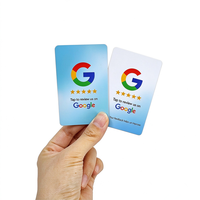 Carte NFC PVC personnalisée 13,56 MHz pour avis Google, avec logo personnalisé, programmable, pour la collecte d'avis d'entreprise sur les réseaux sociaux