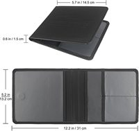 Dompet Kartu Mobil Kulit PU Hitam dengan Logo Kustom, Tempat Dokumen Mobil Esensial untuk Registrasi Mobil dan Asuransi, Penyimpanan SIM