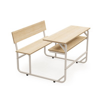 Mobilier Scolaire Table et Chaise d'Élève Double Place pour Salle de Classe