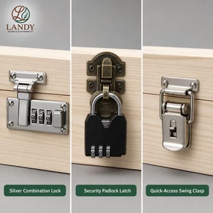 Boîte en bois massif de qualité supérieure avec logo personnalisé, serrure à combinaison, coffre <span class=keywords><strong>secret</strong></span>, coffre de rangement en bois multi-tailles pour un cadeau sécurisé - Product Image 3