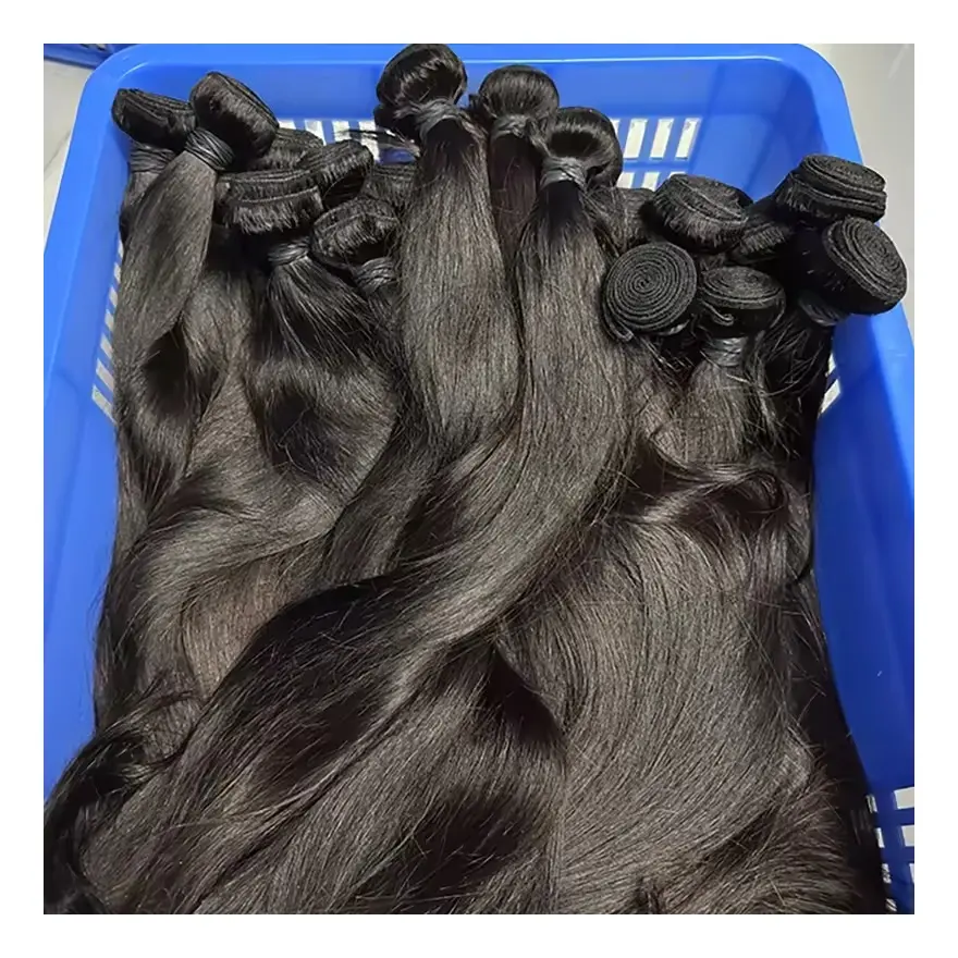 Double Drawn Virgin Hair Bundles Cuticle Aligned Soft Silky Human Hair 100g Unprocessed Brazilian Human Raw Hair Vendors