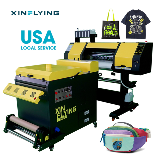 XinFlying One-stop DTF Printer A1 Two XP600 Heads Fast Direct to Garment Printer 60cm Heat Transfer Print Machine From USA