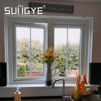 Fenêtre à double battant en aluminium de style français personnalisée SUNGYE, insonorisée, avec verre trempé, pour villa