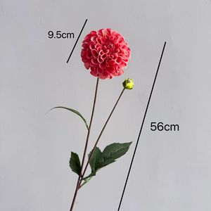 Nouvelle Arrivée 2026 – <span class=keywords><strong>Fleur</strong></span> Artificielle <span class=keywords><strong>Dahlia</strong></span> Effet Naturel, <span class=keywords><strong>Dahlia</strong></span> Artificielle Bordeaux pour Décoration Maison et Mariage - Product Image 2