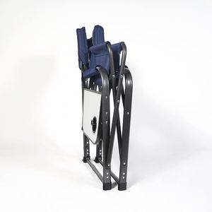 Blue <b>Metal</b> Folding <b>Chair</b> with Comfortable Seat Lightweight and Easy to Carry for Outdoor Furniture in Courtyard or Park - Product Image 4