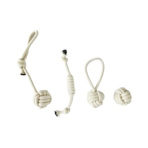 Rope Dog Toys Beige Cotton Braided Durable Pet Chew Toys For Dogs Simple Style Wholesale - Product Image 4