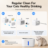Fontaine à eau intelligente moderne pour animaux de compagnie, grande capacité 2,5 L, système de filtration 4 couches, rappel instantané, contrôle par application, pour petits animaux