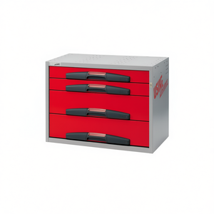 Armario para Herramientas 5000 DE4 Rojo, Unidad de Almacenamiento de Acero con 4 Cajones para Uso en Taller - Product Image 2