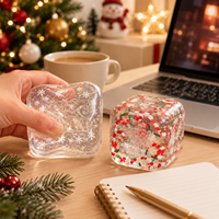 Cube Squishy en TPR de Noël pour Garçons et Filles, Enfants et Adultes – Jouet Sensoriel Anti-Stress à Remontée Lente pour l'École, le Bureau et la Maison