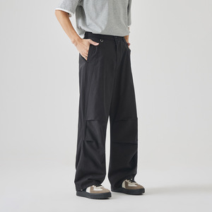 Ropa de trabajo para hombre, pantalones de paracaidista, pantalones de carga de pierna recta holgados de alta gama, pantalones informales de pierna ancha - Product Image 5