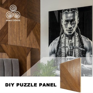 MUMU Tấm Ván Tường Gỗ Nguyên Khối Trang Trí Nội Thất Mộc Mạc Cổ Điển Thiết Kế Độc Đáo 3D - Product Image 4