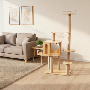 เสาหอคอยต้นไม้สำหรับแมวในร่มใช้ง่ายต่อการปีนเขาคอนโดแมว - Product Image 1