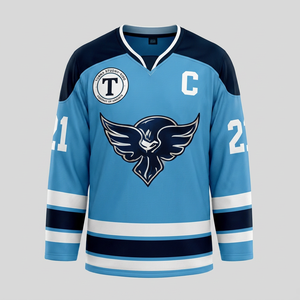 TOKNA STUDNY-<b>TINS</b> Ice Hockey Jersey <b>Men's</b> Full Sleeve V-Neck Sublimated Logo Moisture Wicking Anti-Bacterial Printed Polyester - Product Image 1