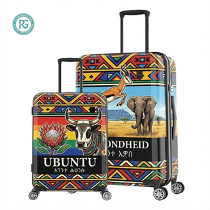 กระเป๋าเดินทางล้อลาก 4 ล้อ ลายพิมพ์ 3 มิติ สไตล์แอฟริกัน ลายสัตว์ ศิลปะชนเผ่า สำหรับขายส่ง - Product Image 1