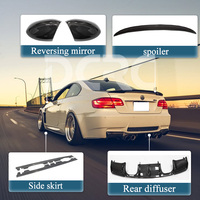 Pour BMW série 3 E92 lèvre avant en Fiber de carbone véritable \ diffuseur arrière \ rétroviseur \ becquet \ Kit de Modification de calandre avant