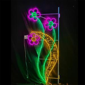 Navidad al aire libre decorativo 2D motivo luces impermeable PVC poste montado farola ornamento decoración de la calle - Product Image 4