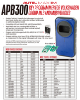 Programador de Llaves AUTEL MAXIIM APB300 para Vehículos del Grupo Volkswagen MLB y MQB, Incluye 2 Tableros de Llaves Gratis