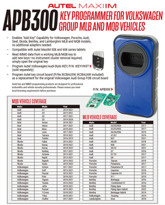 <span class=keywords><strong>Programador</strong></span> de Llaves AUTEL MAXIIM APB300 para Vehículos del Grupo Volkswagen MLB y MQB, Incluye 2 Tableros de Llaves Gratis - Product Image 6
