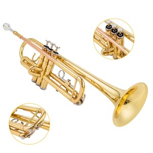 Un <span class=keywords><strong>petit</strong></span> <span class=keywords><strong>instrument</strong></span> <span class=keywords><strong>de</strong></span> corne en laiton dans la clé <span class=keywords><strong>de</strong></span> D Flat Children Music Learning Wind Instruments Gold Finish Trumpet - Product Image 5