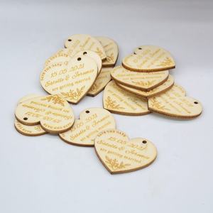 ป้ายงานแต่งงานแบบกำหนดเอง ตัดด้วยเลเซอร์ รูปหัวใจสลักลายไม้ สำหรับติดป้าย Save the Date - Product Image 4