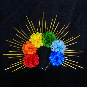<span class=keywords><strong>Couronne</strong></span> de Halo faite à la main pour femmes <span class=keywords><strong>couronne</strong></span> de Halo fleur colorée <span class=keywords><strong>couronne</strong></span> grecque déesse Cosplay paillettes casque fait à la main Boho Halloween - Product Image 2