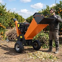 Broyeur de bois à essence 15HP GS120, capacité de 120 mm (4,7 po), broyeur de branches d'arbres avec barre de remorquage standard pour ATV et tracteur