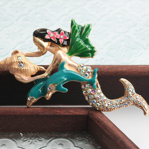 Broche de Sirena de Lujo Exquisito de Alta Gama, Hebilla para Pañuelo de Seda, Corsage de Moda Versátil, Accesorios de Delfín Animal - Product Image 3