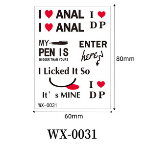 <span class=keywords><strong>Tatouage</strong></span> temporaire personnalisé pour la Saint-Valentin, autocollant pour l'art corporel, visage, forme de cœur, impression quadricolore, dure 3 à 5 jours, pour les fêtes - Product Image 1