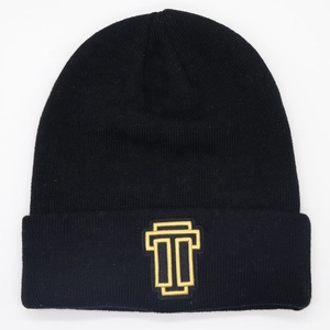 Gorro de invierno acrílico 100% negro Unisex deportes cálidos <span class=keywords><strong>Lil</strong></span> Peep bordado 3D característica de tela común para viajes - Product Image 1