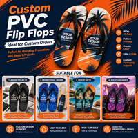 Tongs personnalisées en PVC avec logo imprimé, sandales de plage d'été, OEM ODM, marque privée
